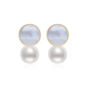 18k Gold Freshwater Pearl Earrings KE00112