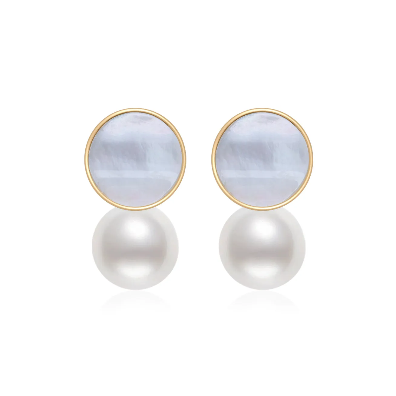 18k Gold Freshwater Pearl Earrings KE00112