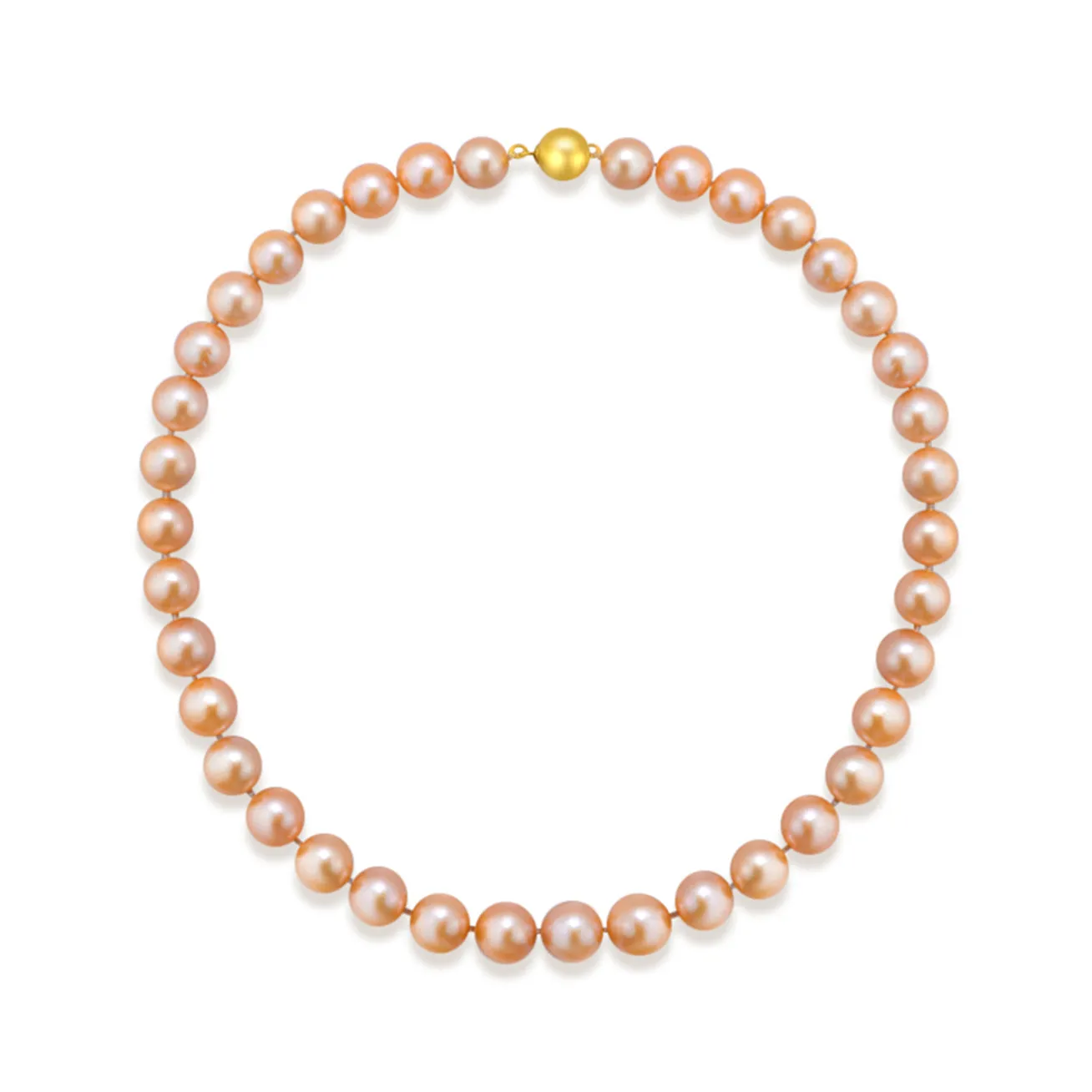 18k Gold Top Grading Edison Pink Pearl Necklace KN00053