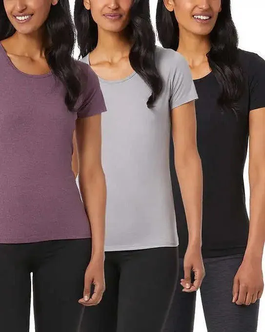 32 Degrees Cool Women's 3-Pack Short Sleeve Scoop Neck Tee