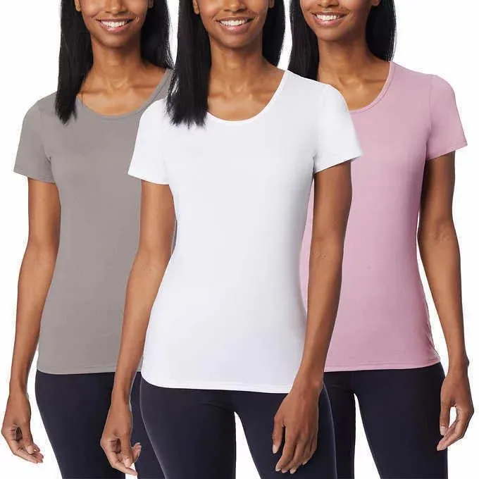 32 Degrees Cool Women's 3-Pack Short Sleeve Scoop Neck Tee