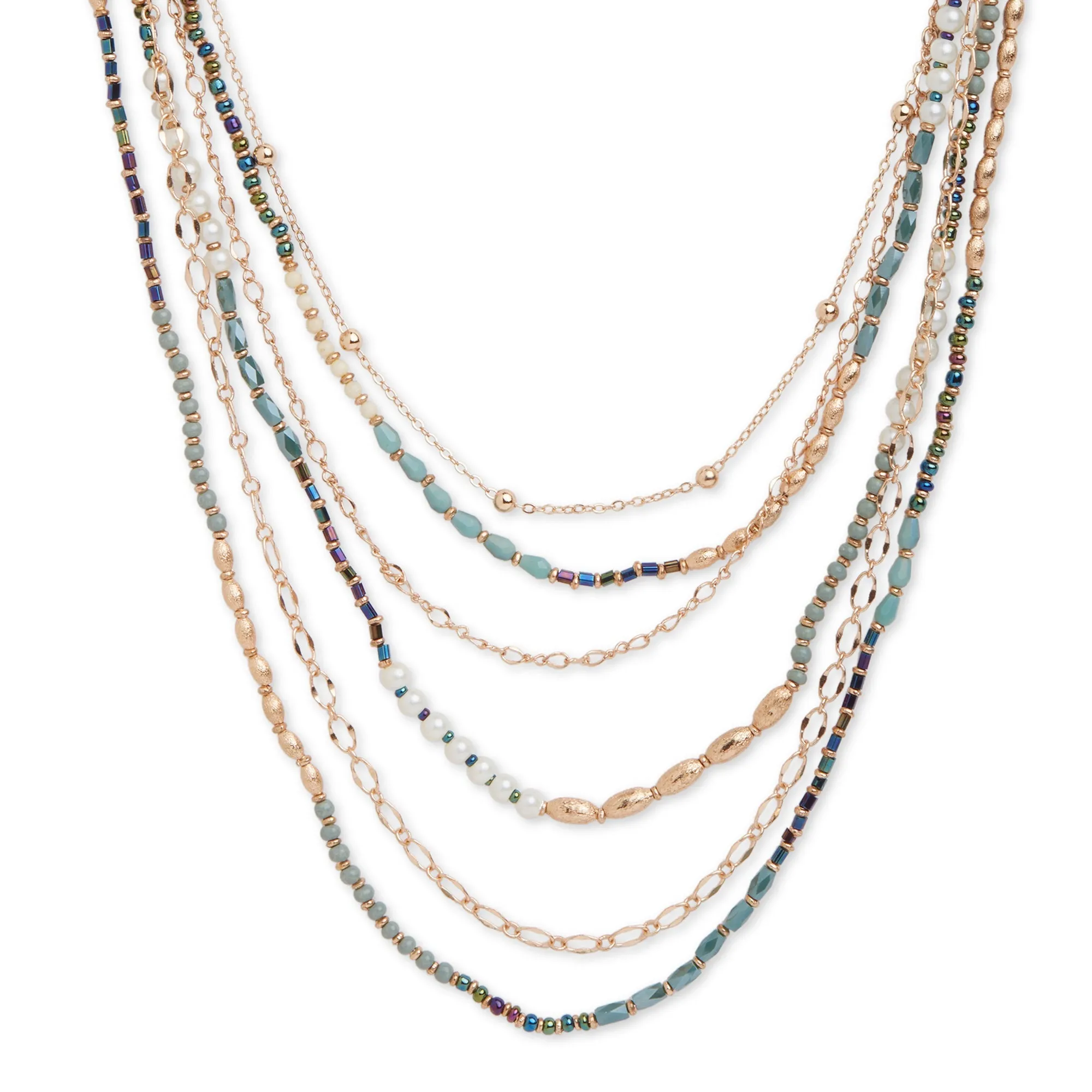 Accessorize London Women's Bead And Chain Layered Necklace