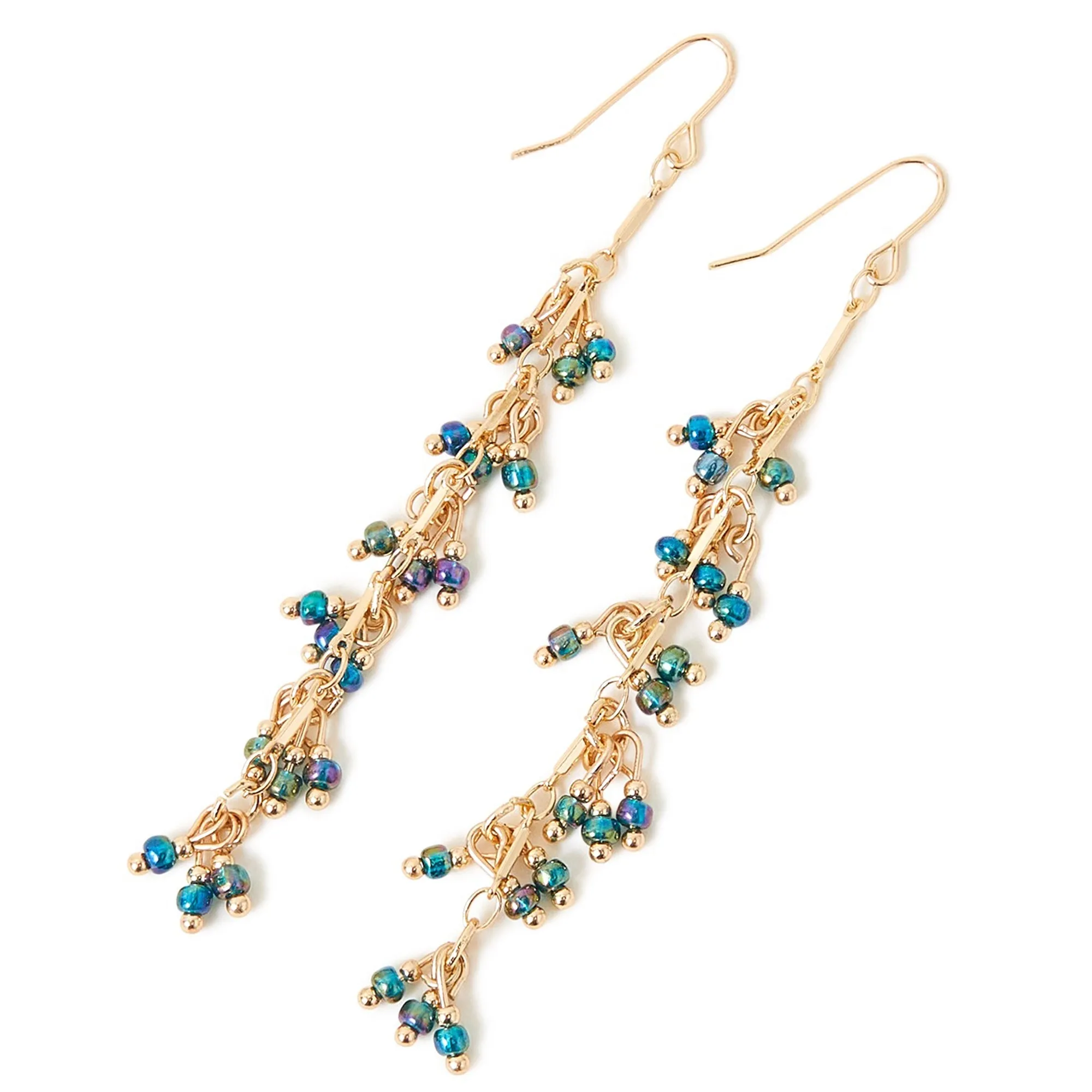 Accessorize London Women's Blue Long Beaded Multi Drop Earring