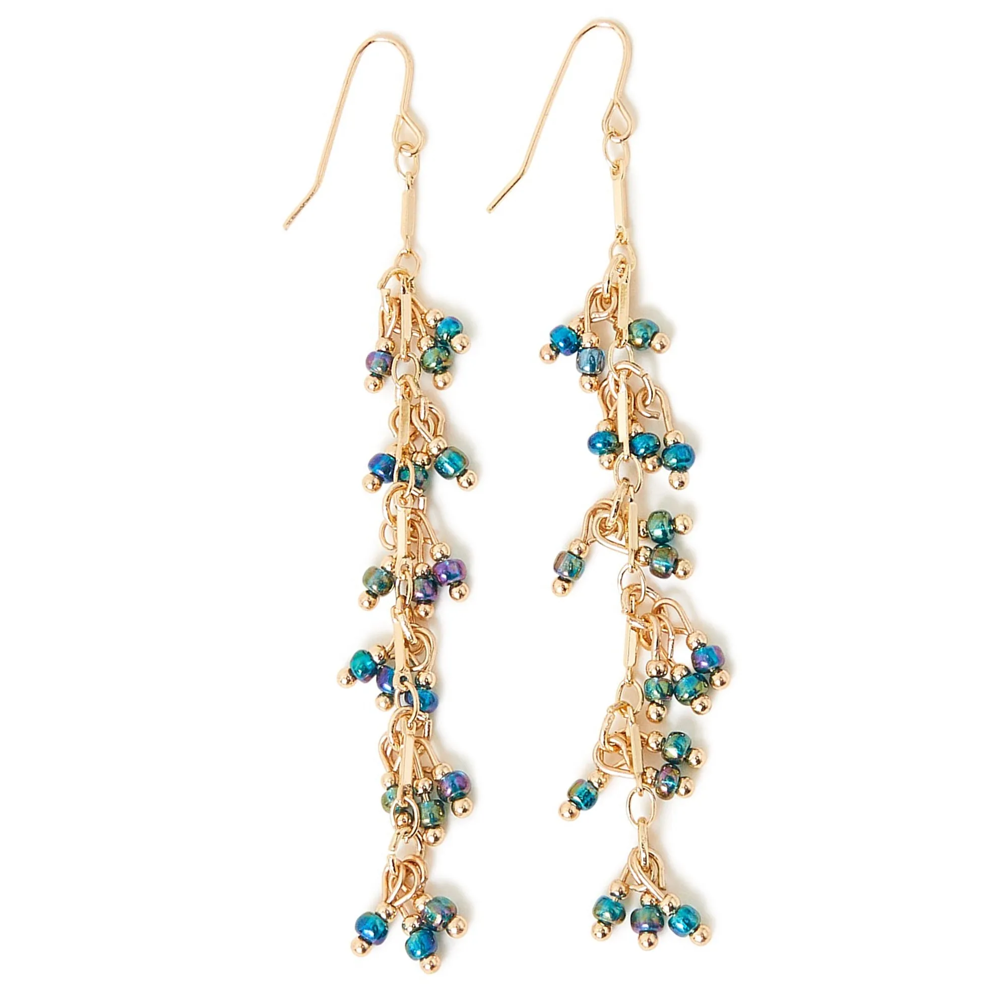 Accessorize London Women's Blue Long Beaded Multi Drop Earring