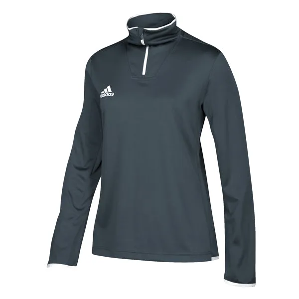 adidas Women's Onix/White Team Iconic Knit Long Sleeve Quarter Zip