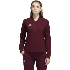 adidas Women's Team Maroon/White Under The Lights Long Sleeve Woven 1/4 Zip