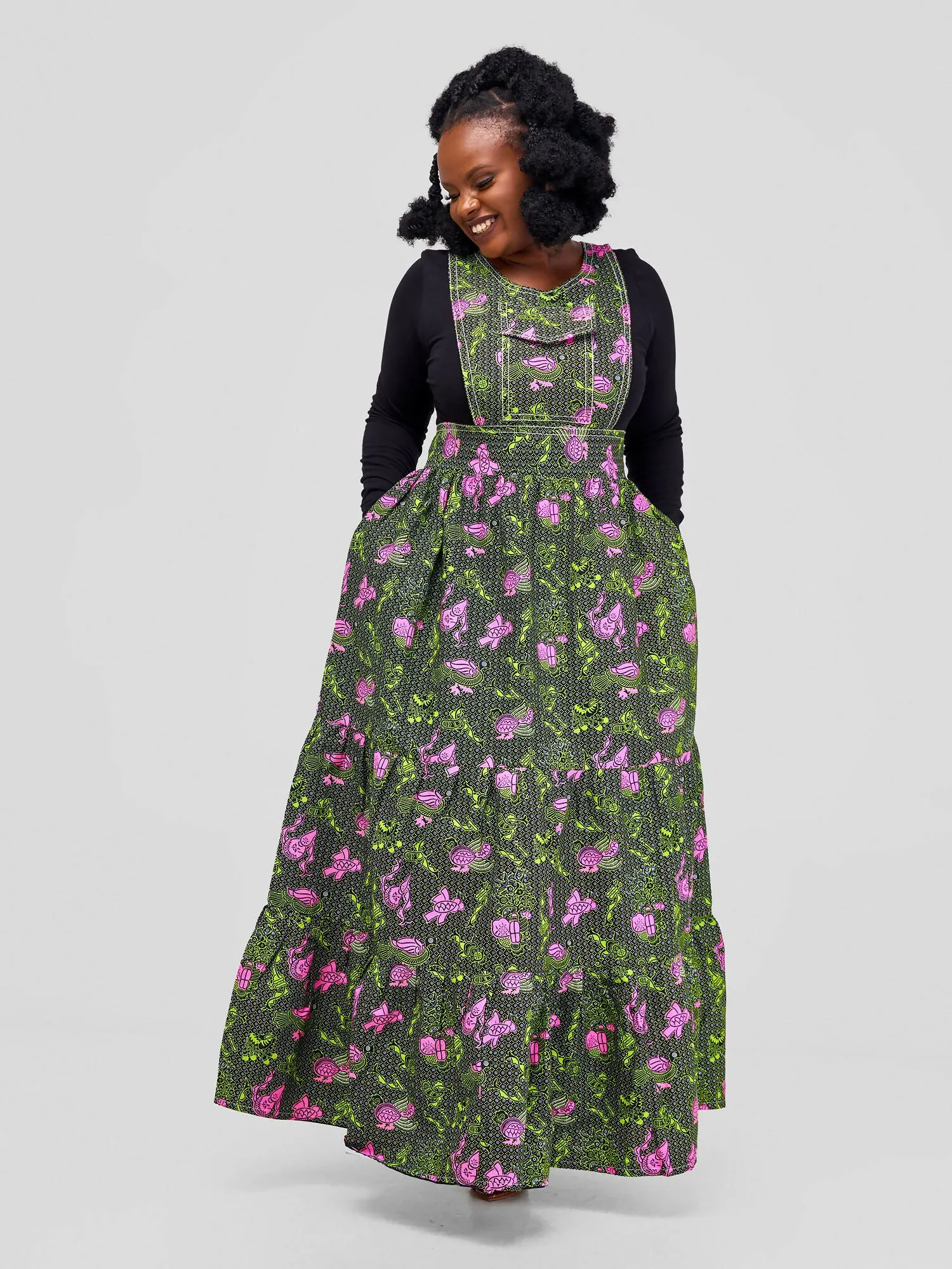 Afafla Ankara Felicity Dress - Green