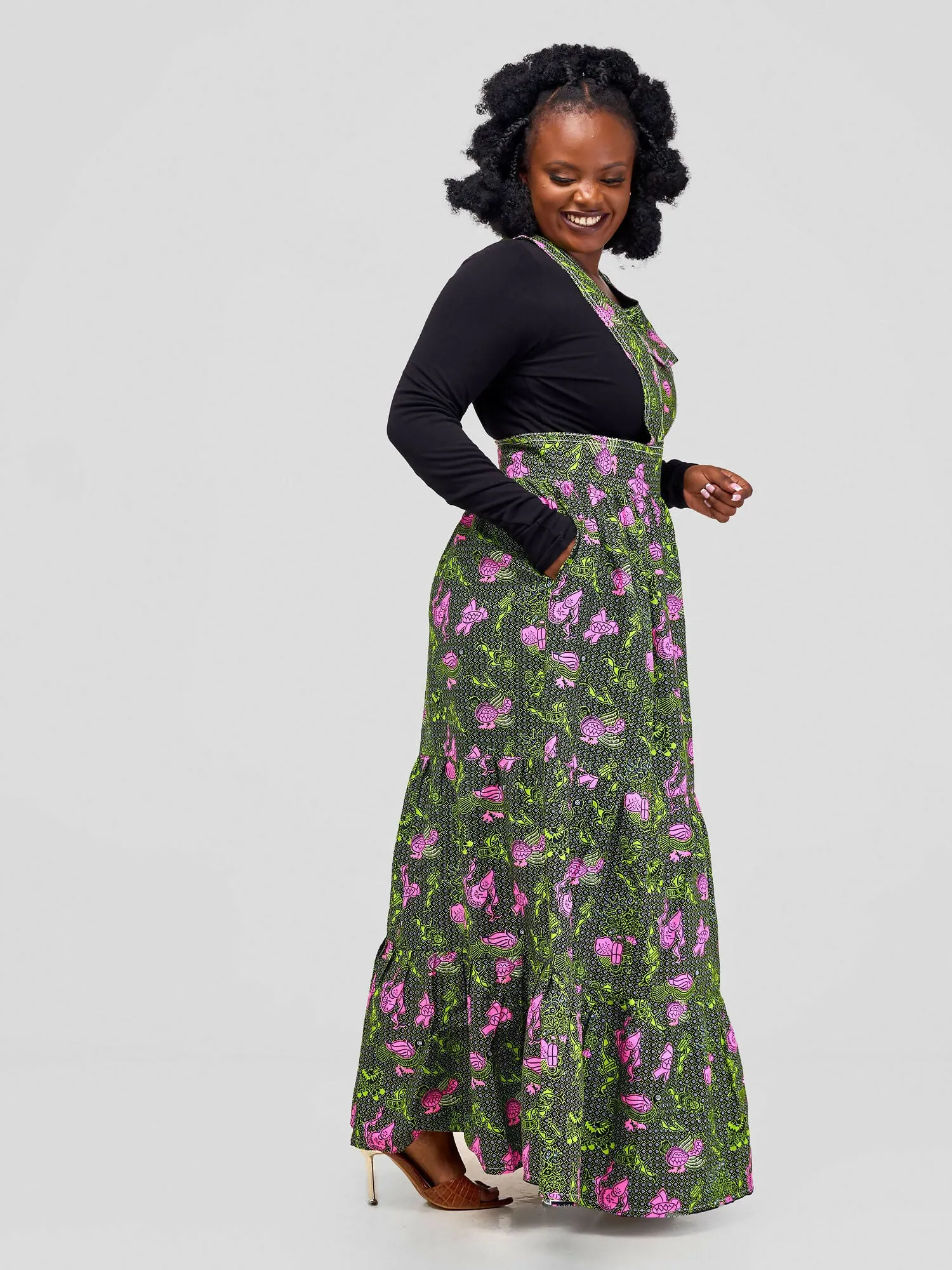 Afafla Ankara Felicity Dress - Green