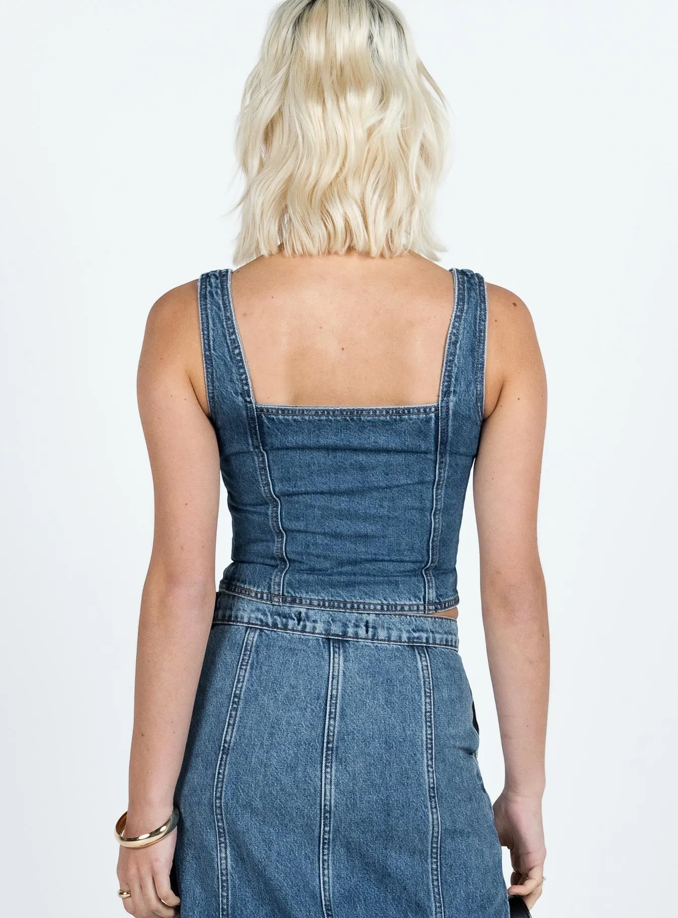 After Hours Corset Top Denim