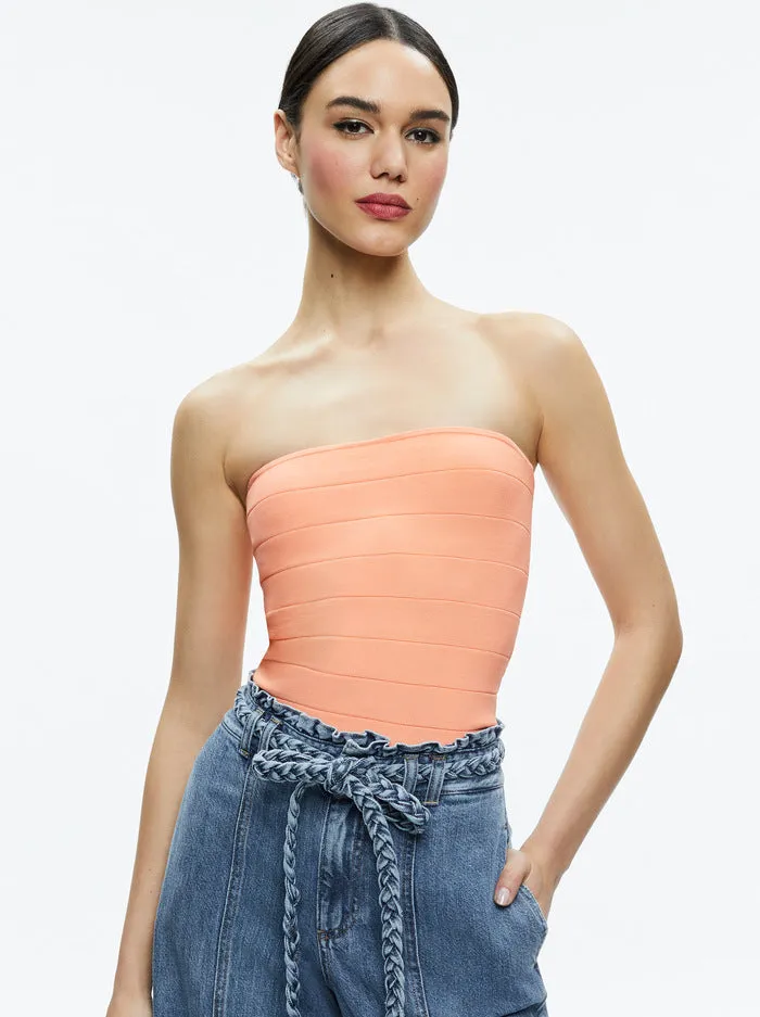 Alice   Olivia - Alison Full Length Tube Top - Coral