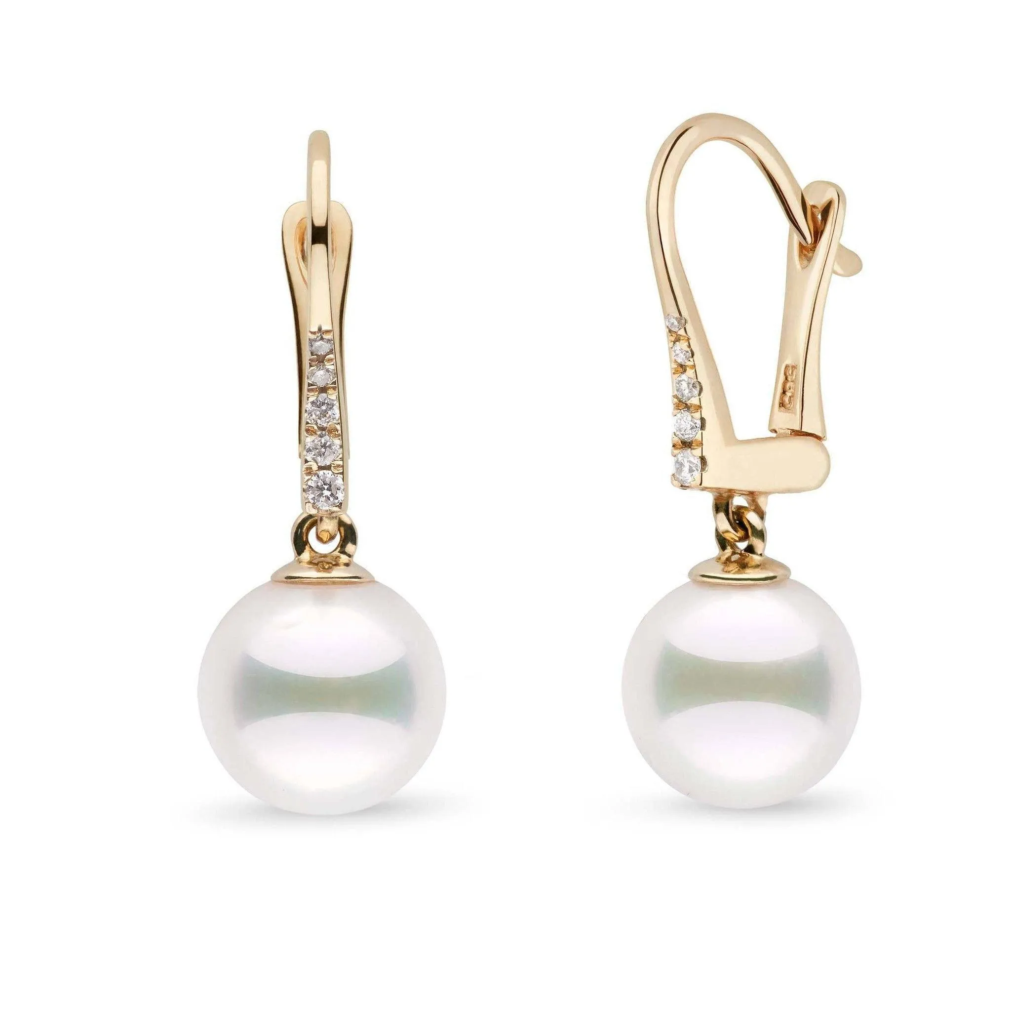 Allure Collection Akoya 9.0-9.5 mm Pearl & Diamond Dangle Earrings