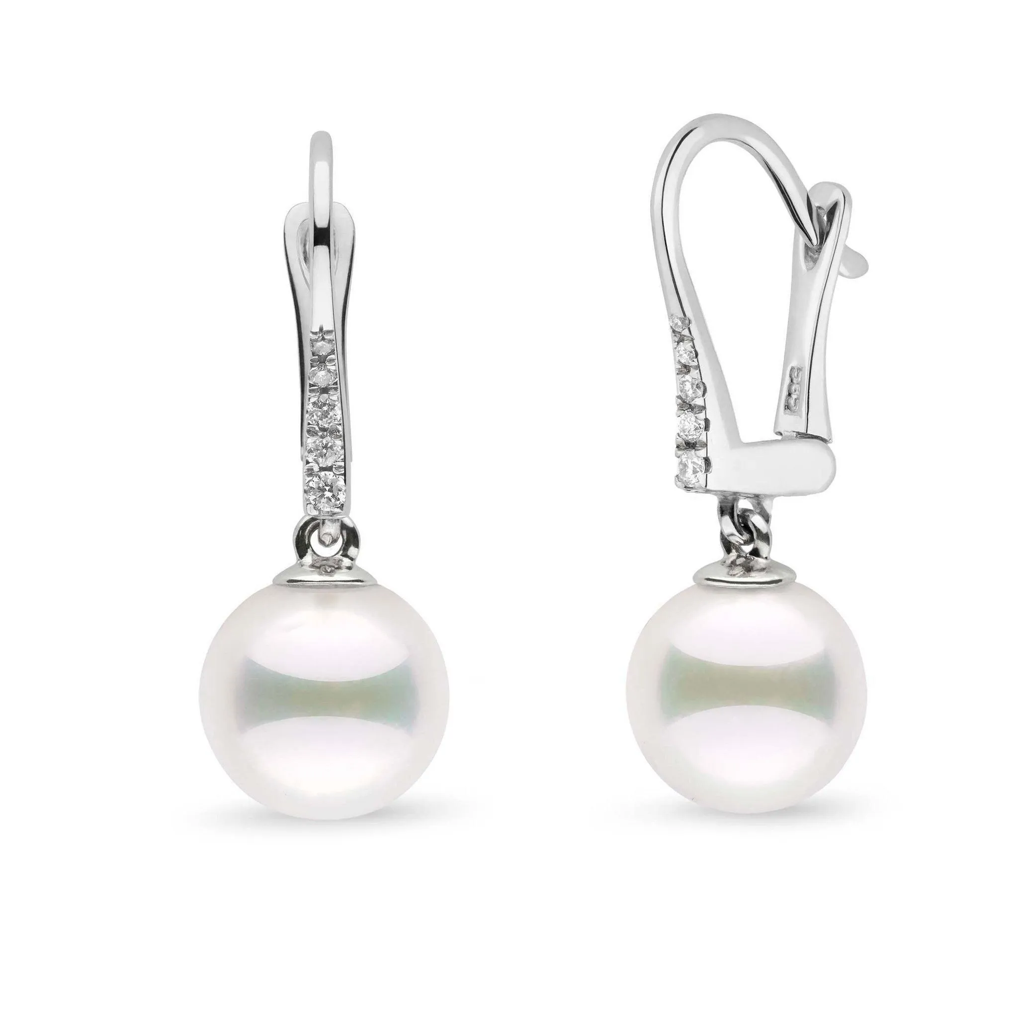 Allure Collection Akoya 9.0-9.5 mm Pearl & Diamond Dangle Earrings