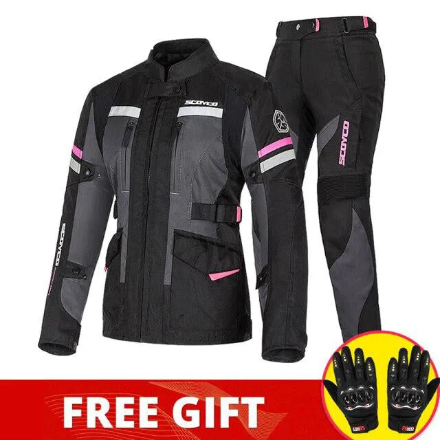 AshoreShop Women-Men Motorcycle Waterproof Reflective Warm Jacket