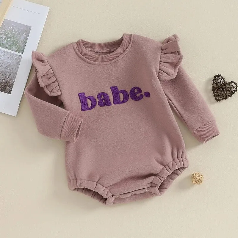 BABE Ruffle Long-Sleeve Onesie