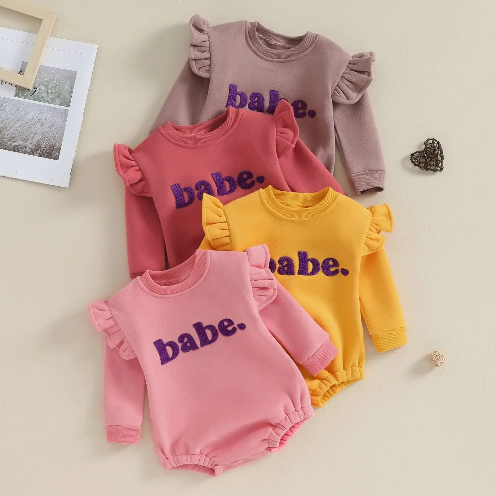 BABE Ruffle Long-Sleeve Onesie