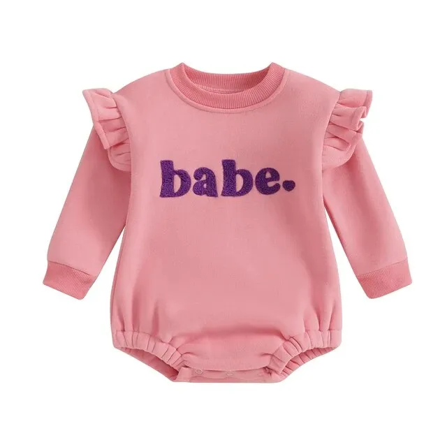 BABE Ruffle Long-Sleeve Onesie