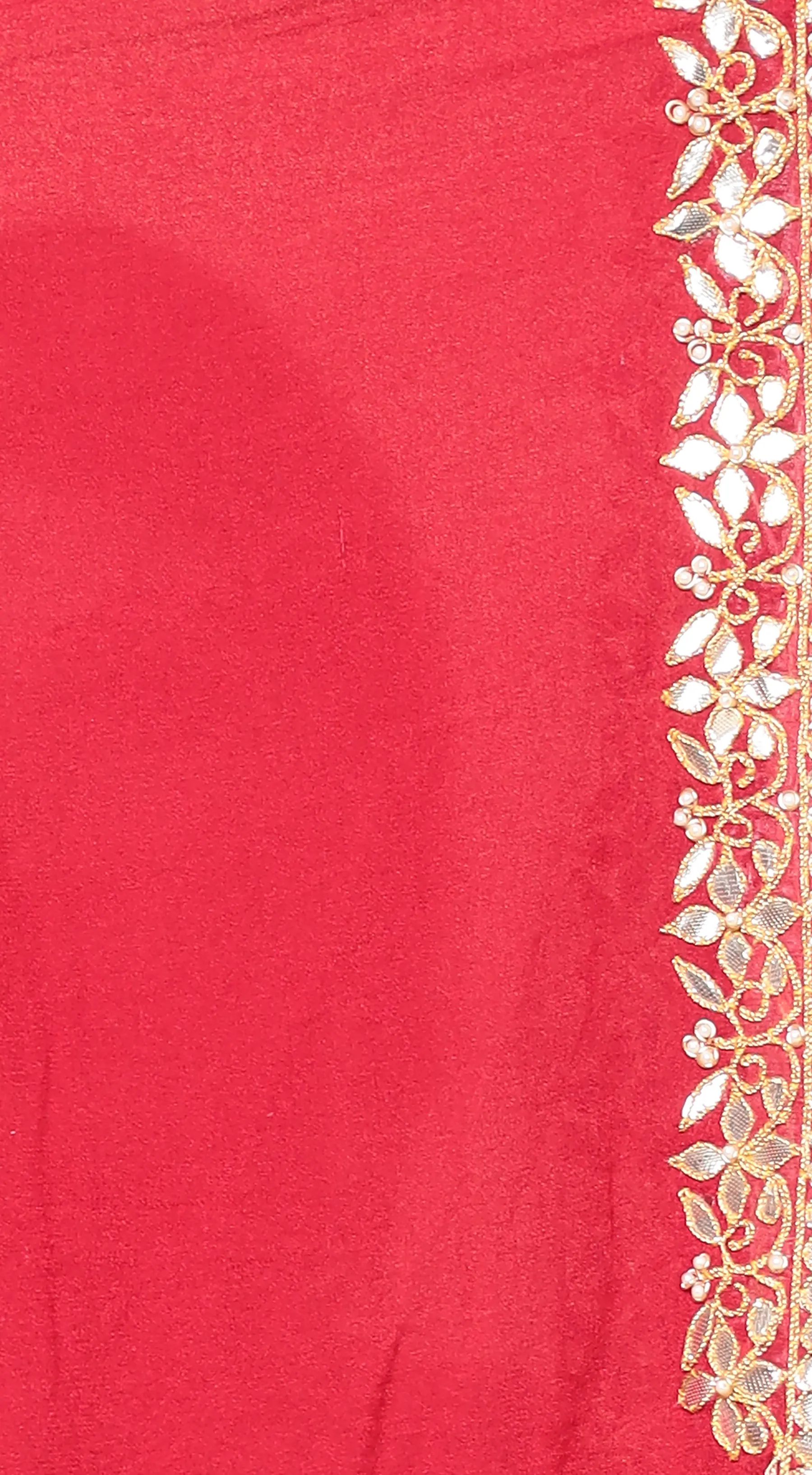 Bandhej Georgette Saree with Dori, Gota Patti, Pearl work.