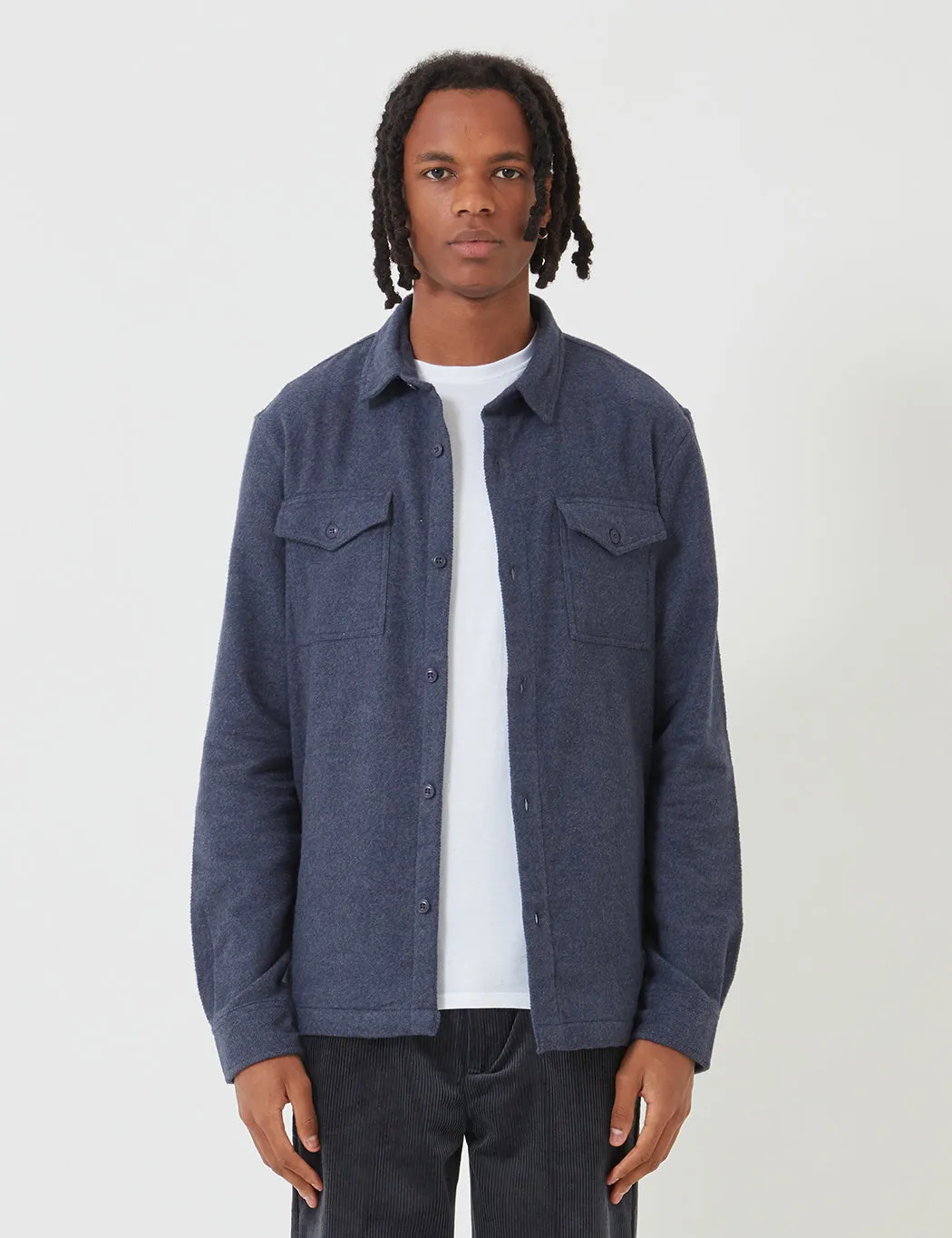 Barbour Brushed Twill Overshirt - Navy Blue