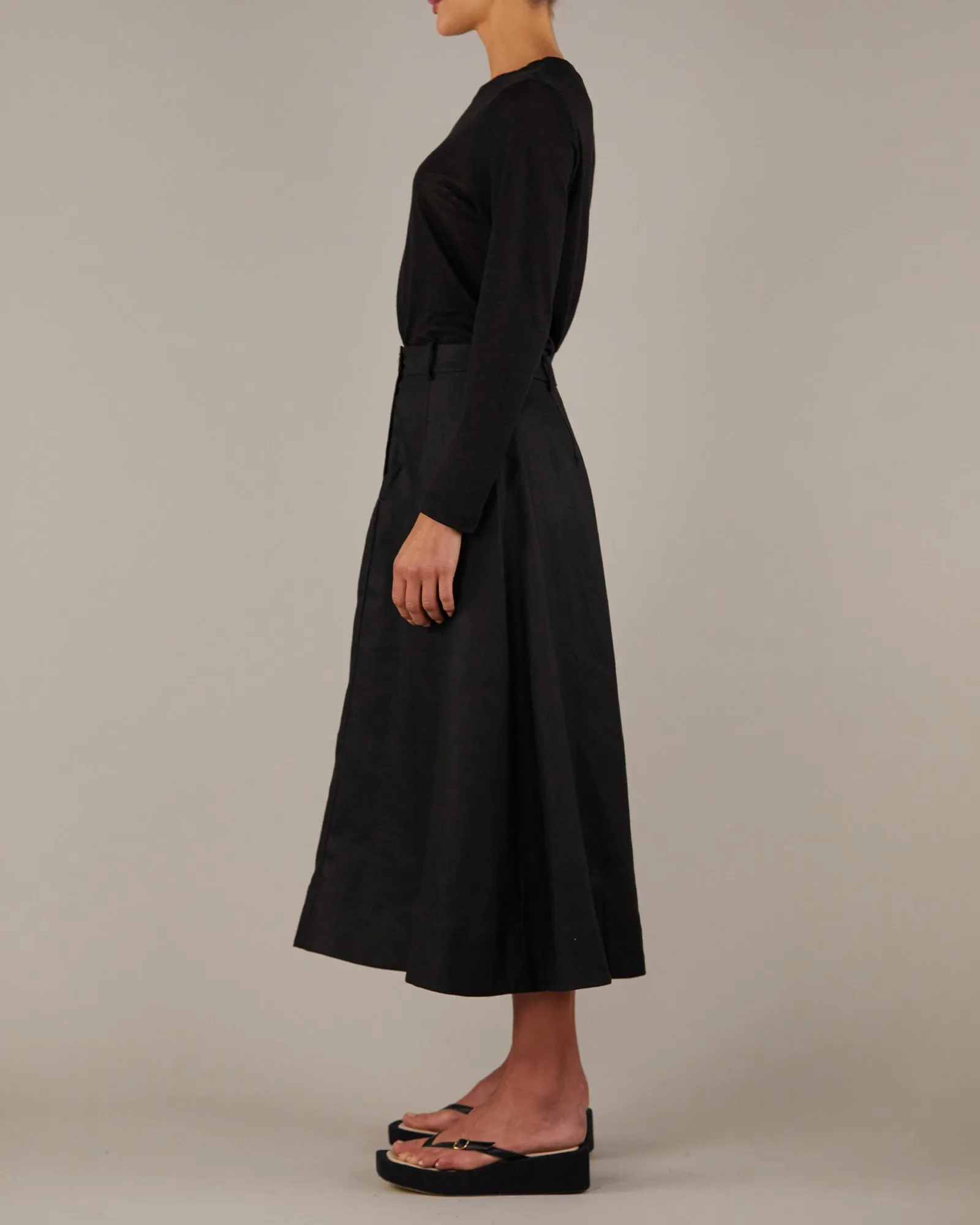 Barossa Linen Skirt - Black