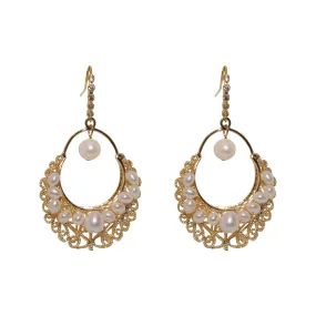 Basket Cascade Pearl Earrings