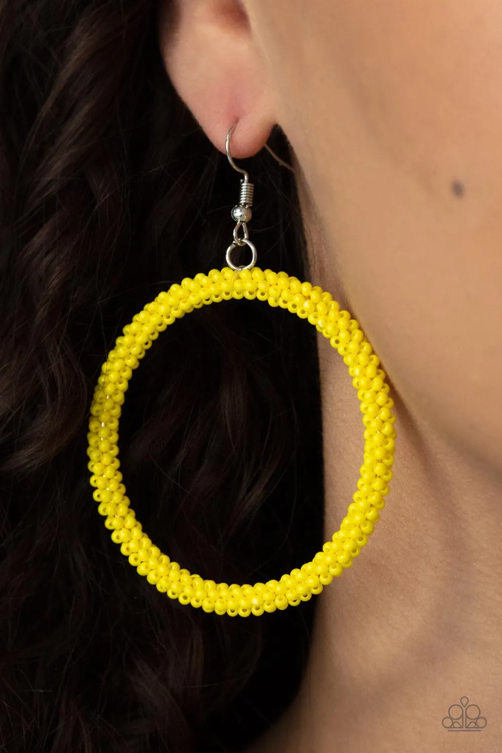 Beauty and the BEACH Yellow Seed Bead Earrings - Paparazzi Accessories