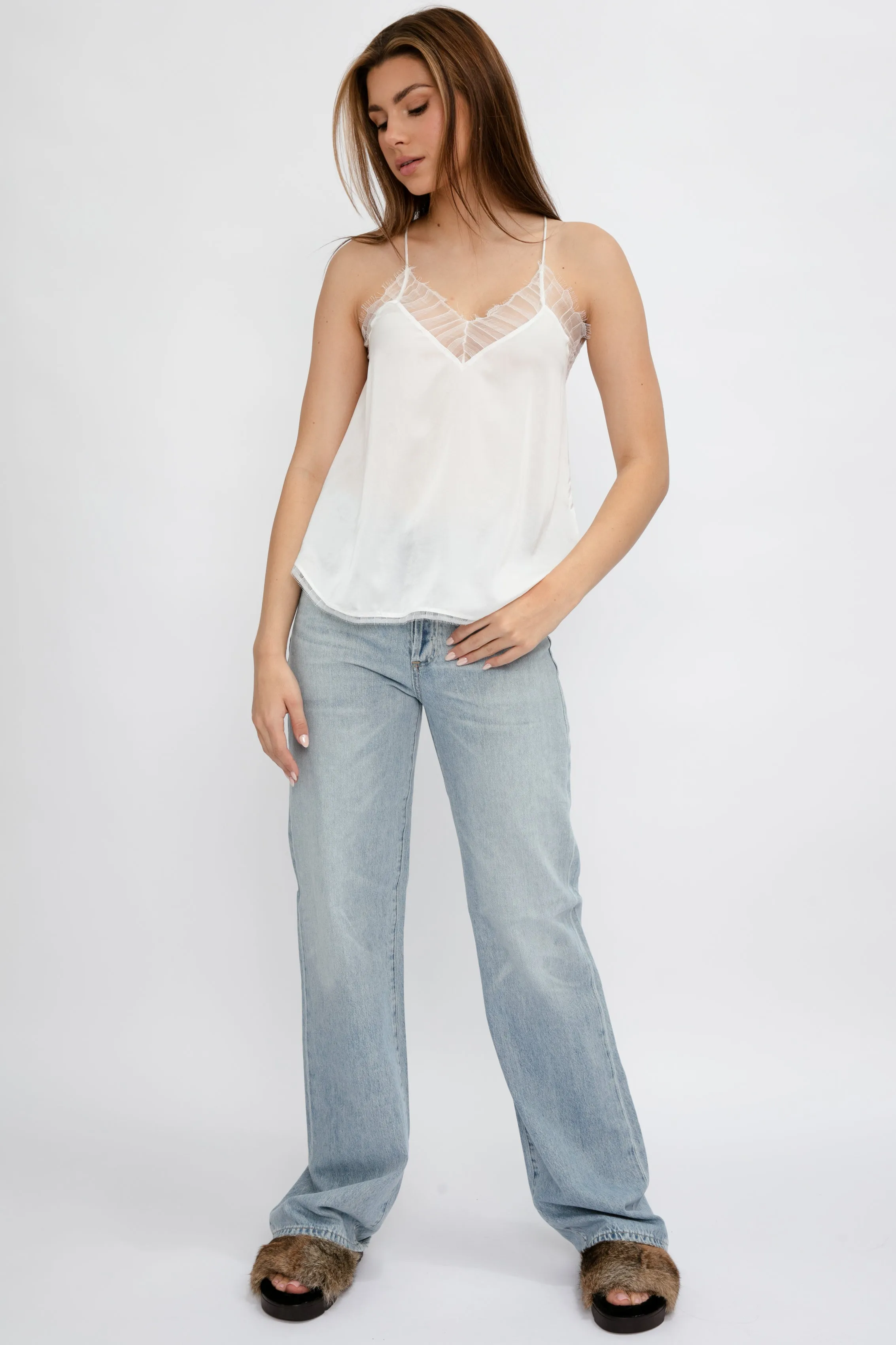 Berwyn Silk Camisole in Ecru