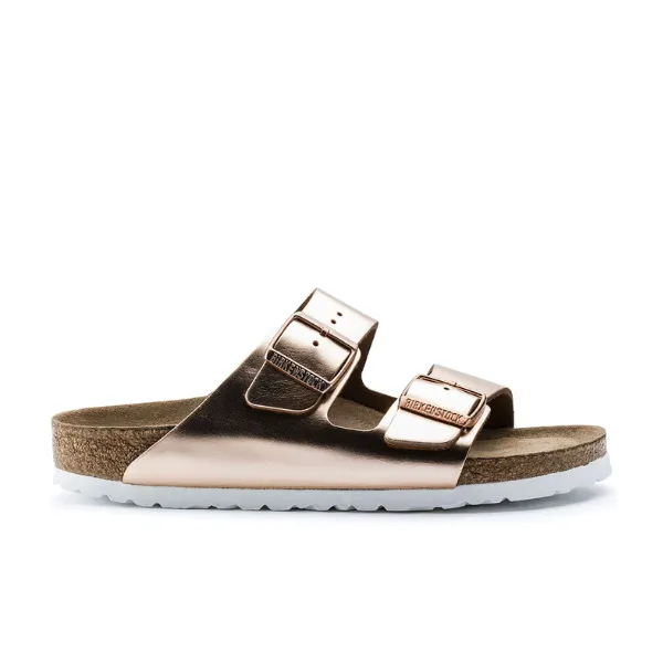 Birkenstock Women's Arizona Soft Footbed Leather White Copper