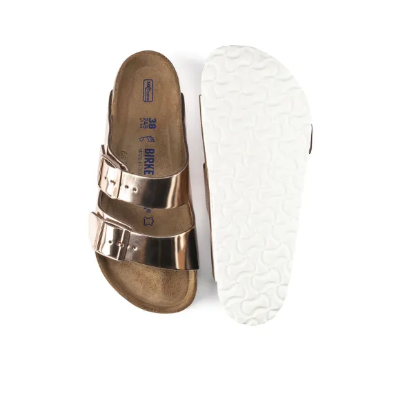 Birkenstock Women's Arizona Soft Footbed Leather White Copper