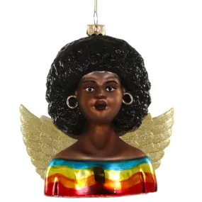 Black Groovy Angel Ornament