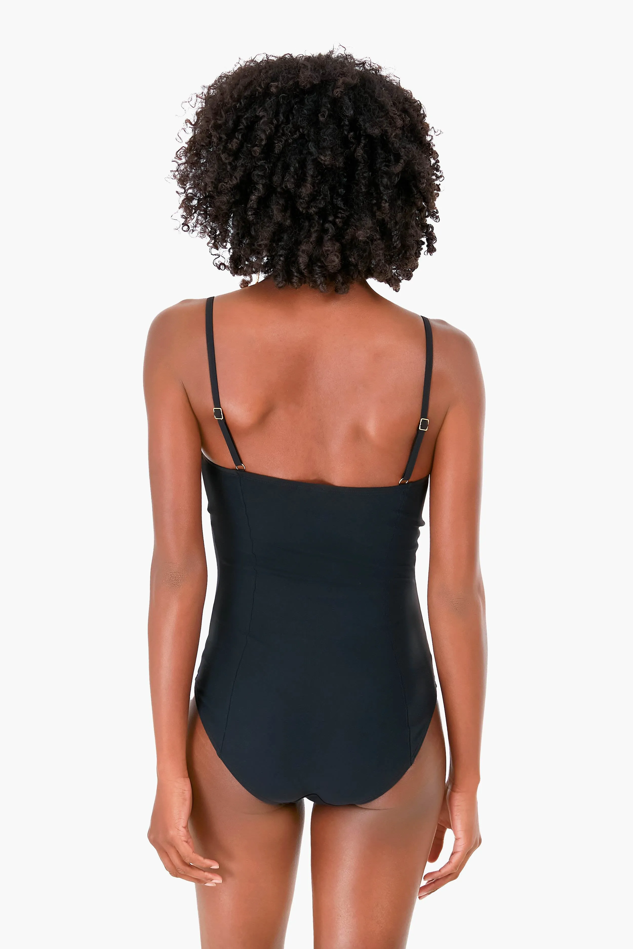 Black Solid Underwire One Piece