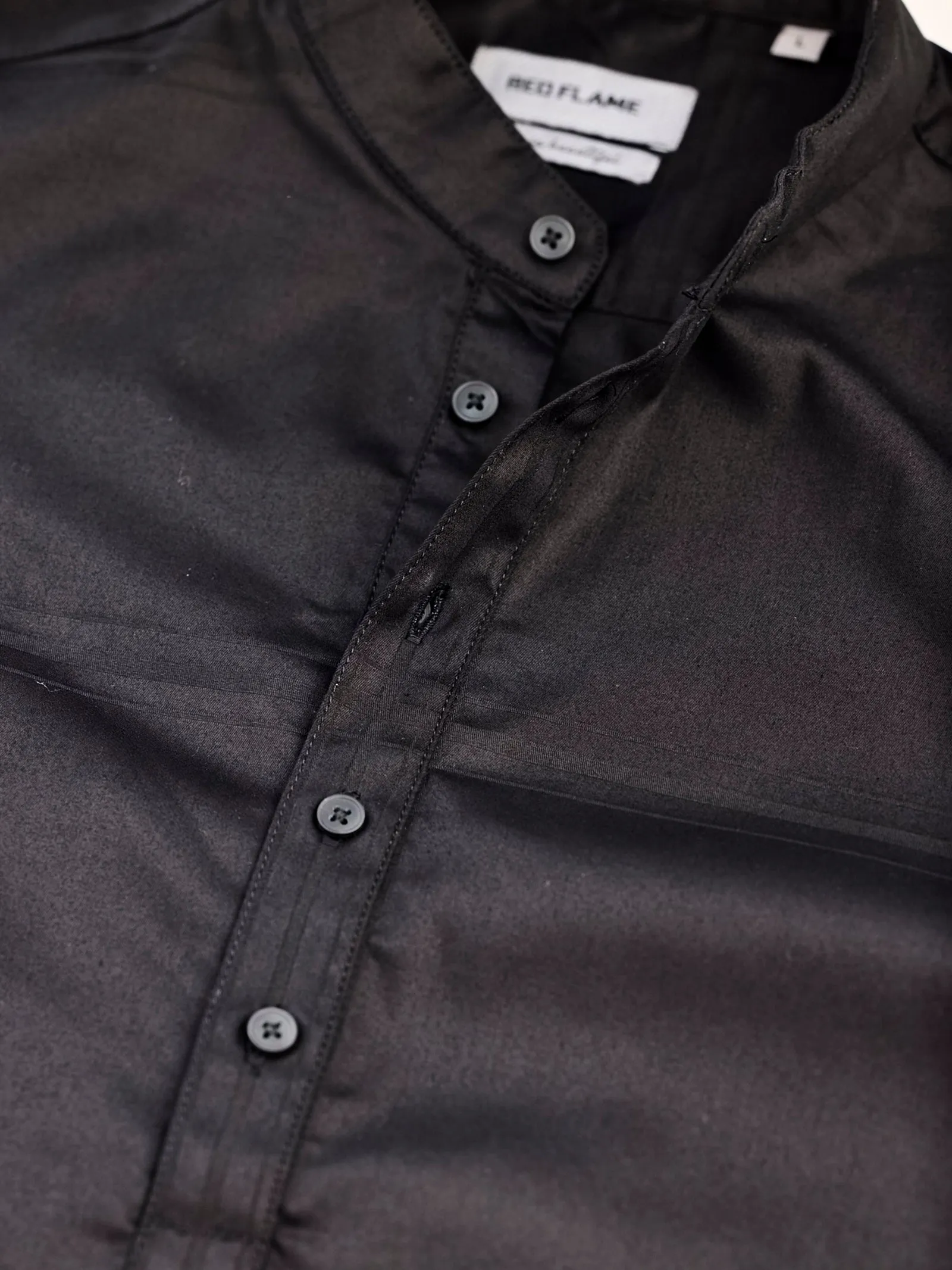 Black Stretch Solid Kurta