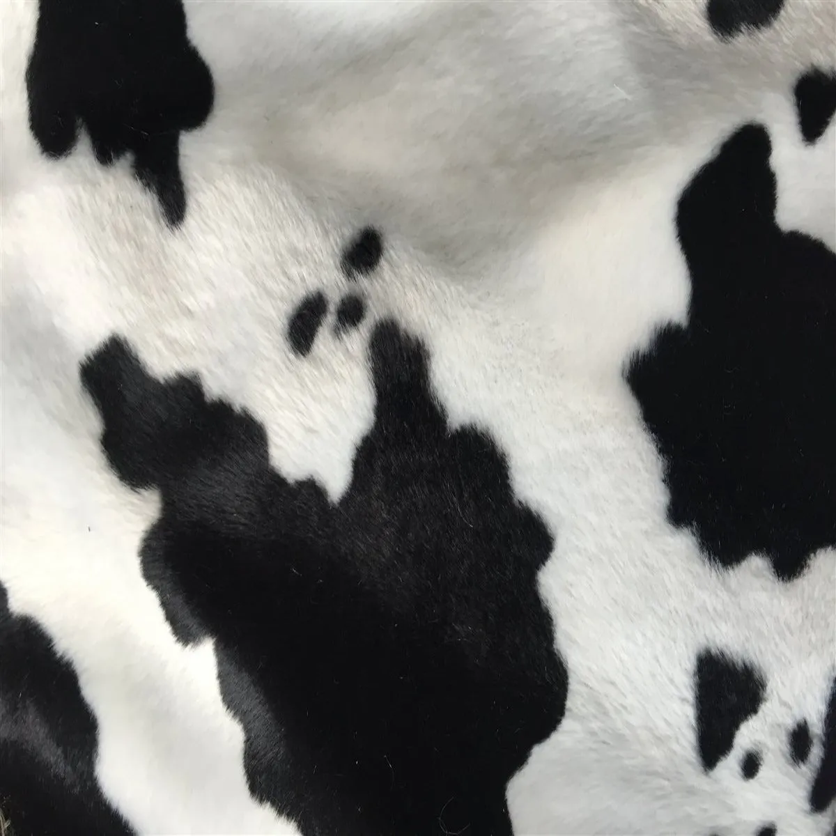 Black White Cow Velboa Faux Fur