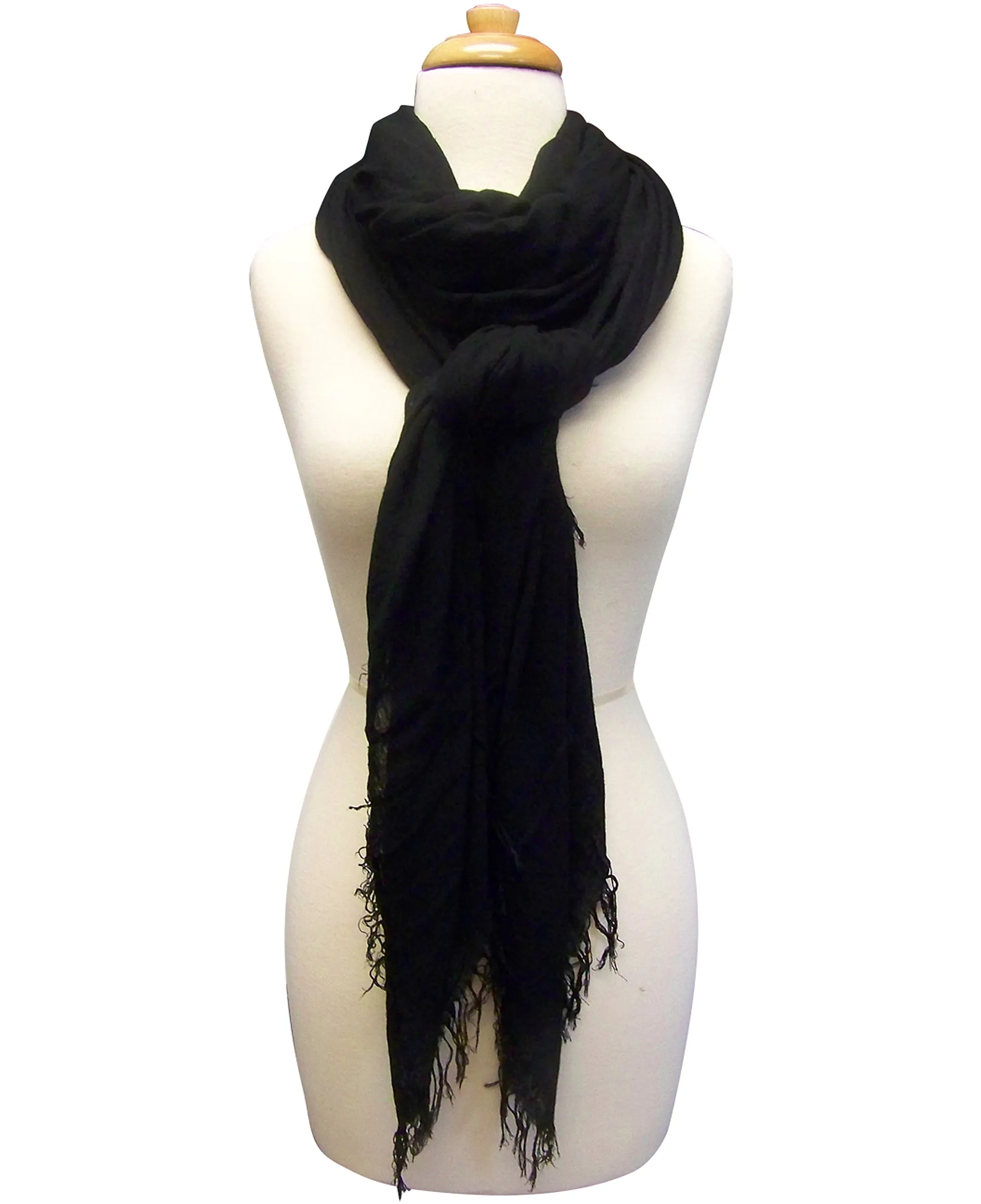 Blue Pacific Tissue Modal and Cashmere Scarf in Black