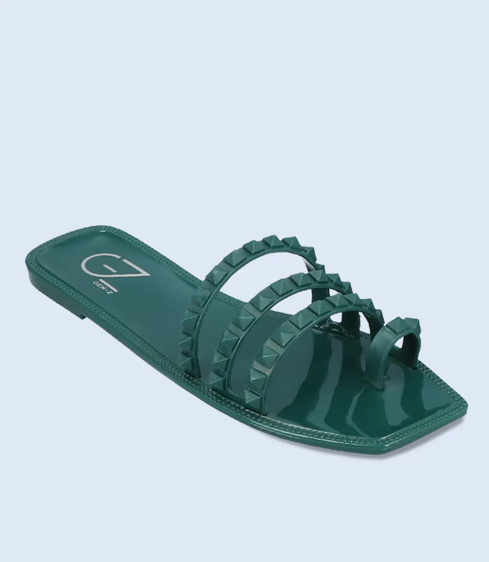 BW7667-DARK-GREEN-Women Casual Slipper