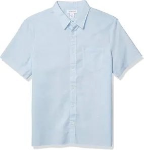 Calvin Klein Men's Short Sleeve Lightweight Button Down Shirt