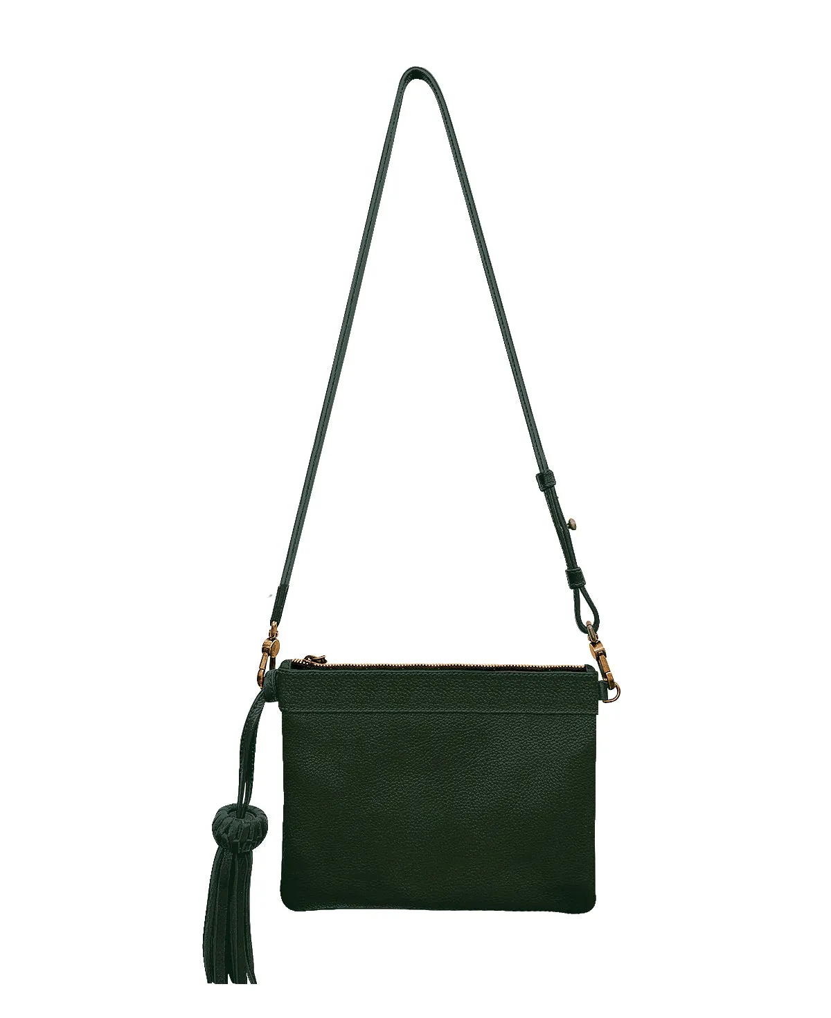 Camila Green Leather Clutch - Crossbody