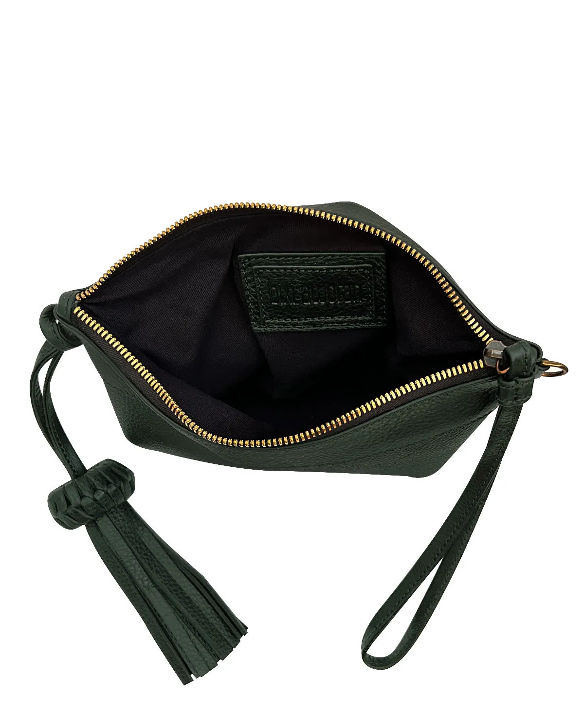 Camila Green Leather Clutch - Crossbody