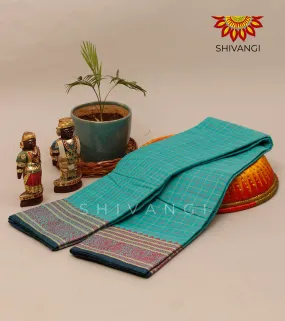 Chettinad Sky Blue Handloom Cotton saree !!!