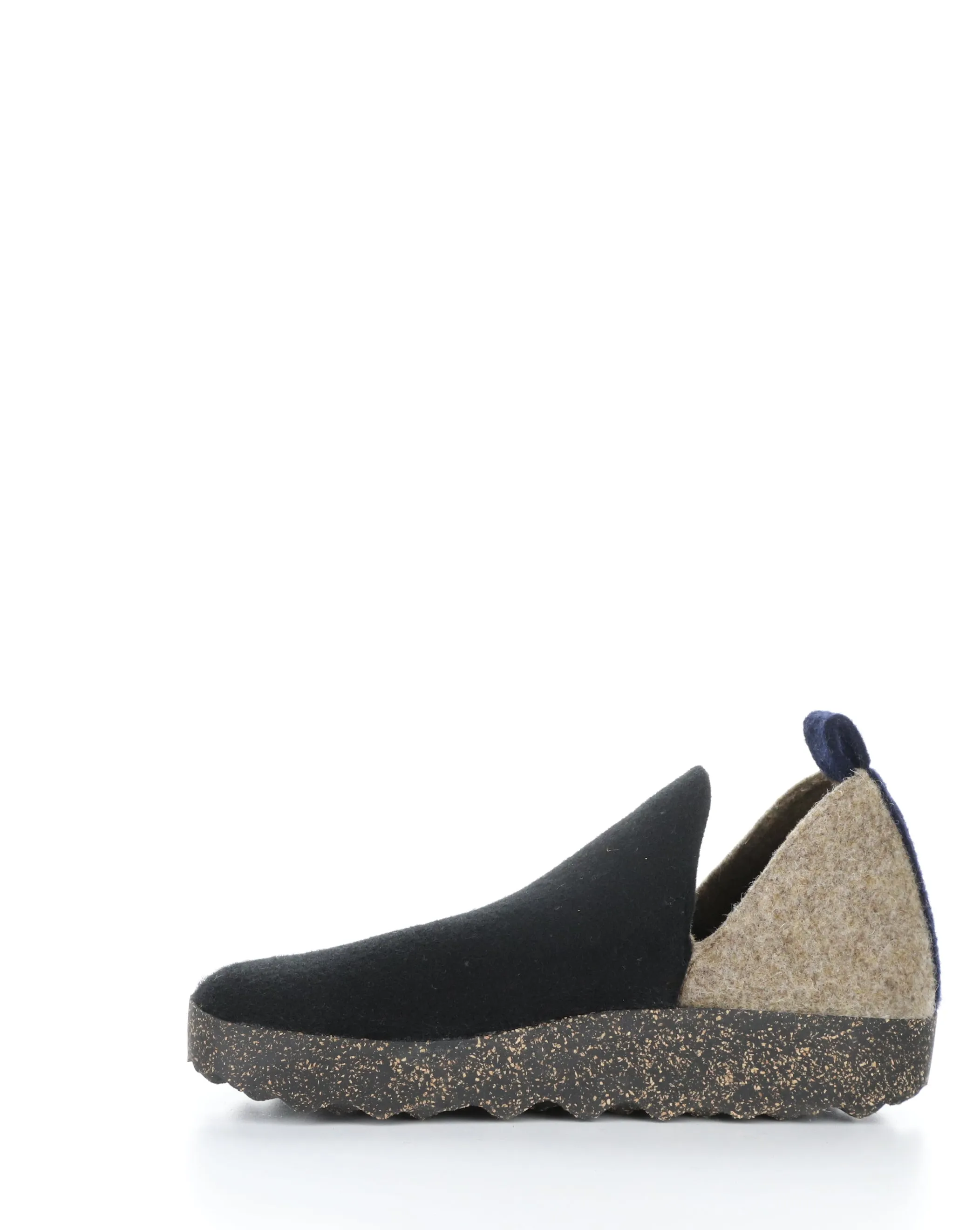 CITY089ASPM 009 BLACK/TAUPE Round Toe Shoes