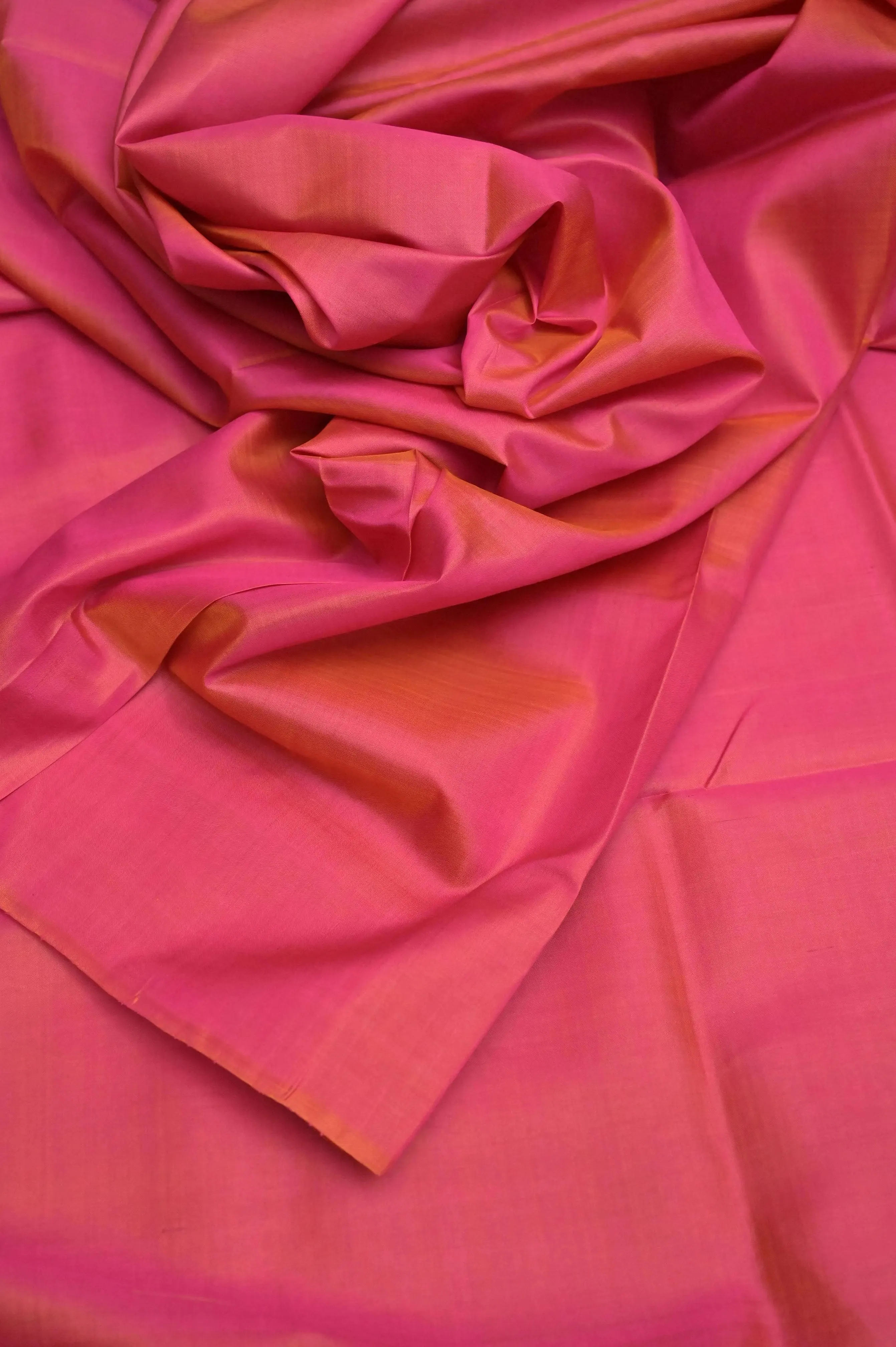 Coral Pink Color Pure Bishnupur Katan Silk Saree with Alpona Design Blouse Piece