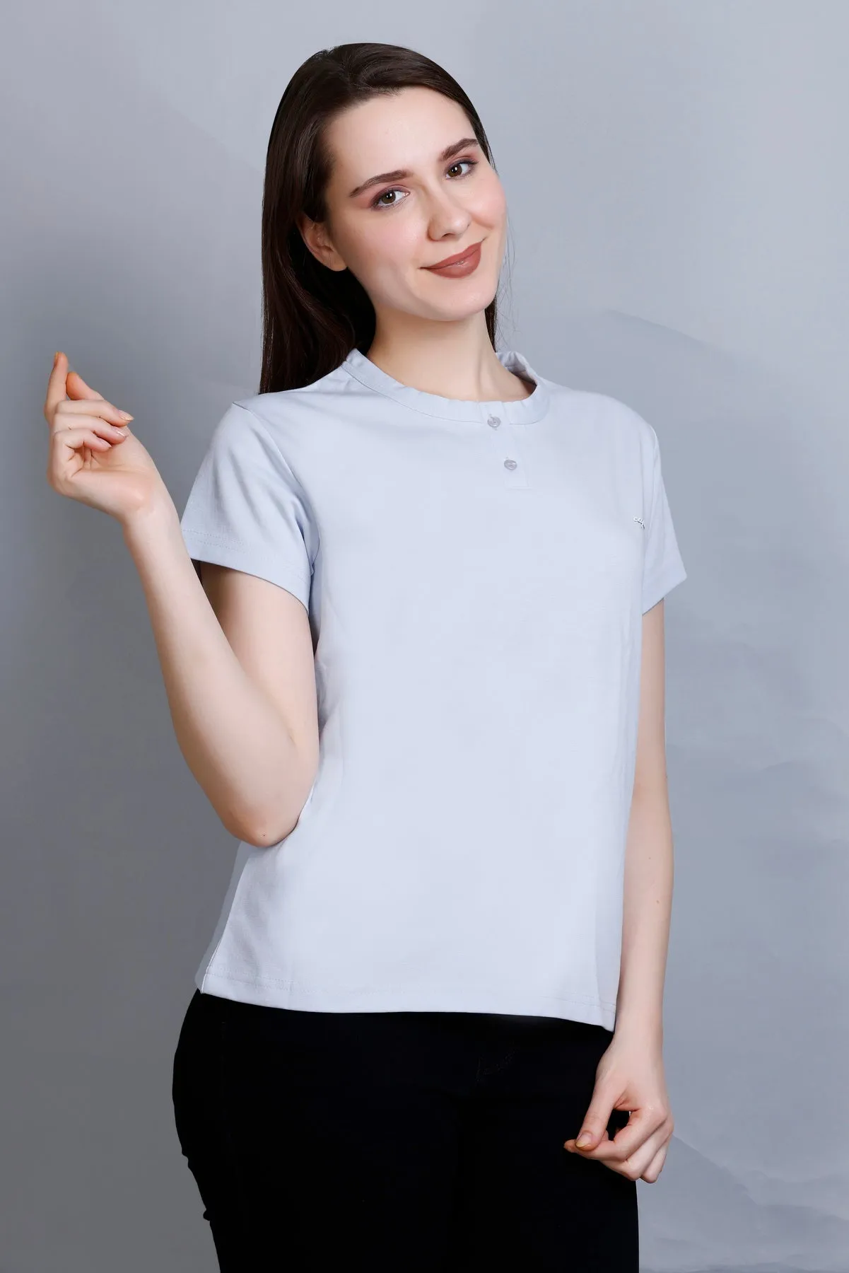 Cotton Casual Basic T-shirts For Summers -Regal Blue (Available  In Plus Sizes)