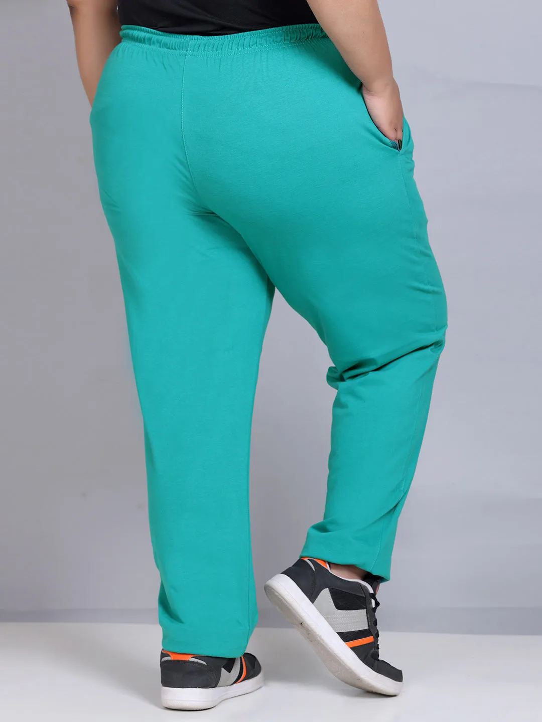 Cotton Track Pants For Women - Persian Green