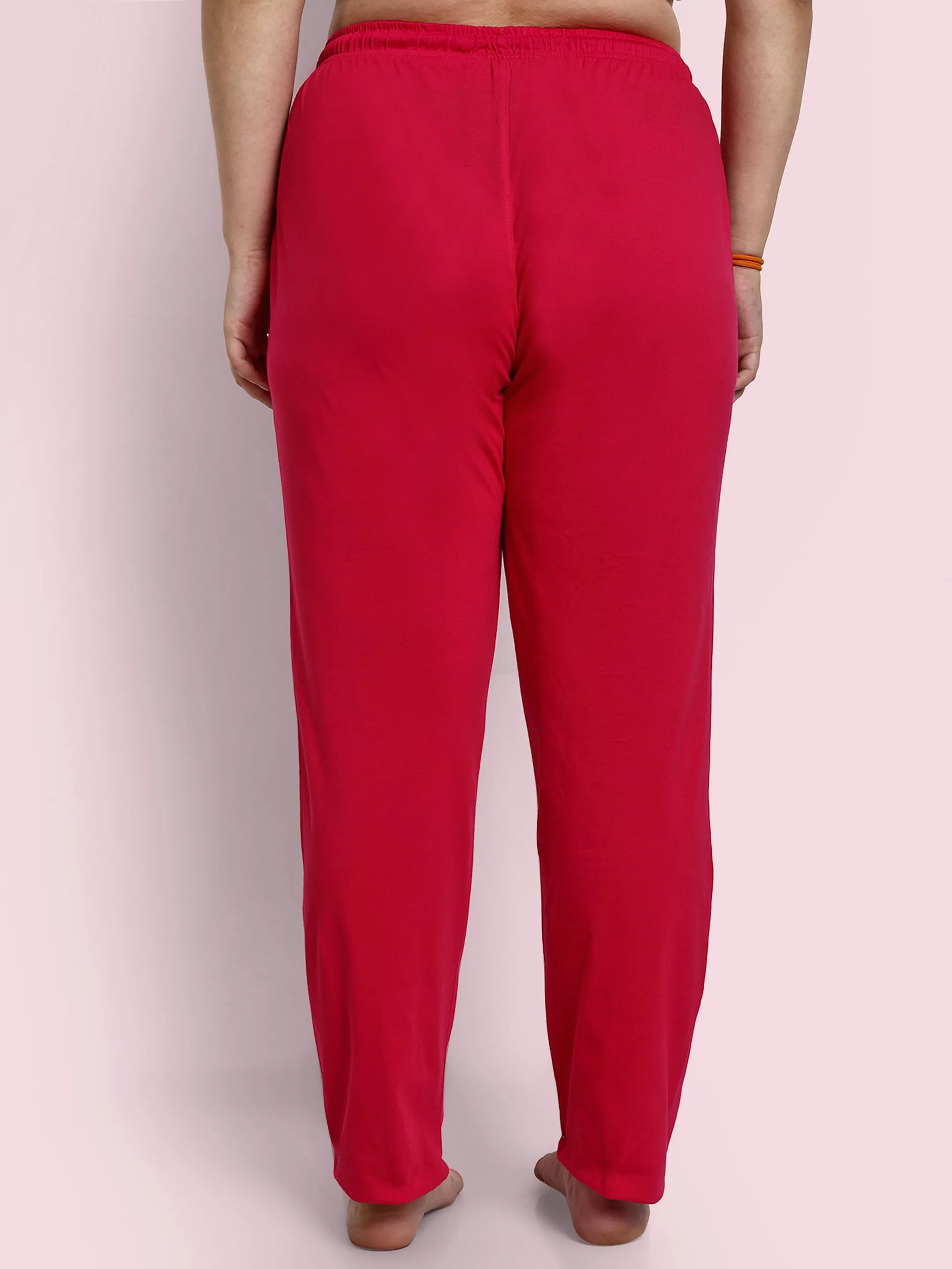 Cotton Track Pants For Women - Pink