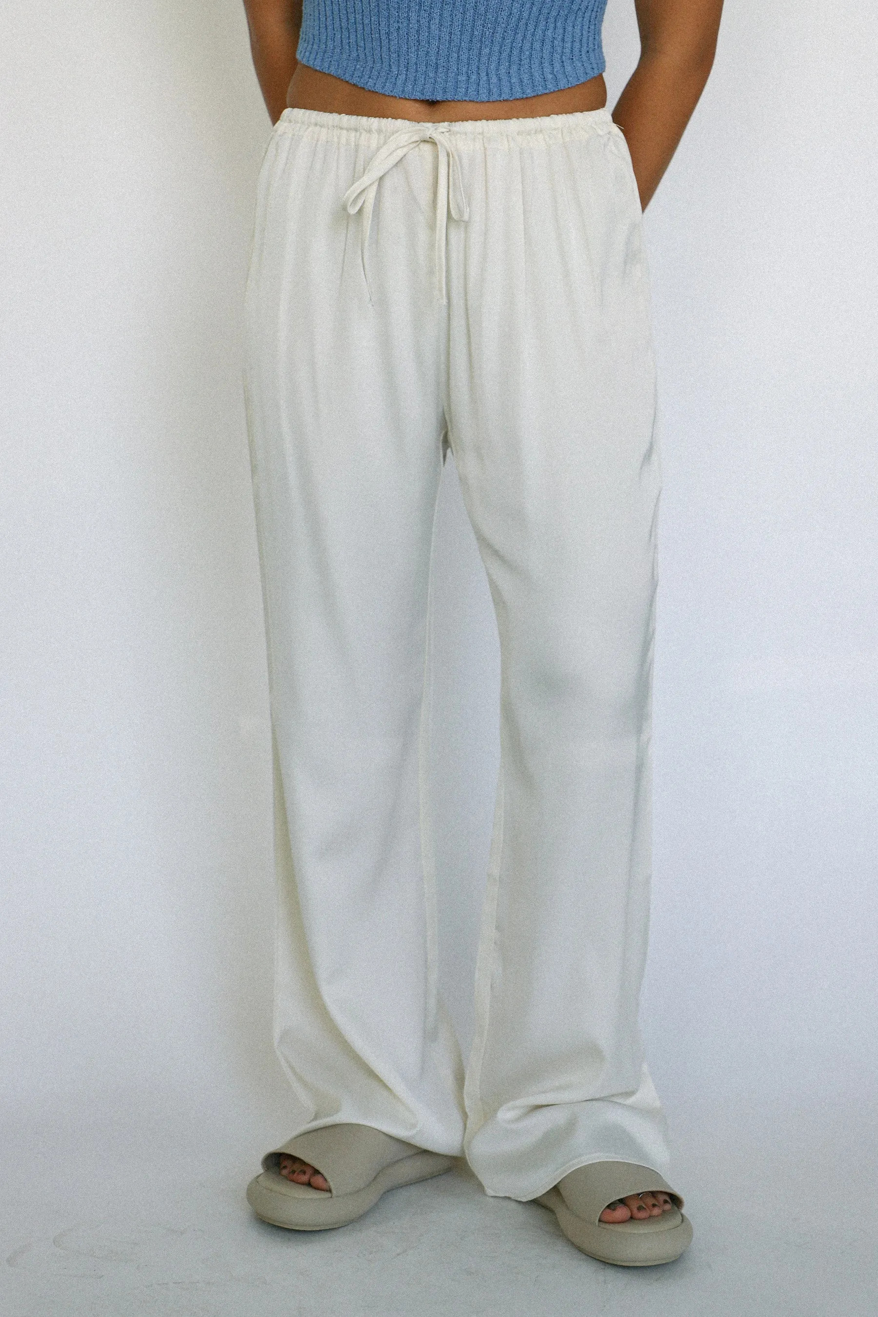 Cream Silky Brandy Pant