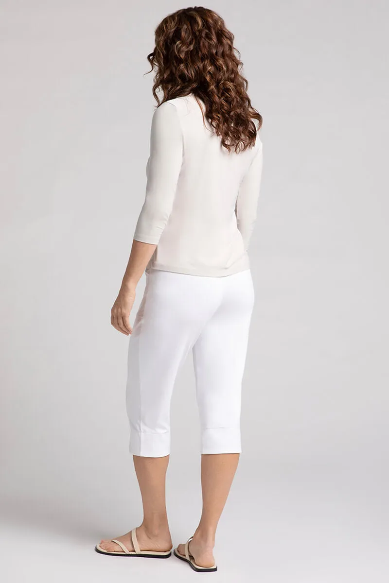 Crew Neck Slim Top | Cashew