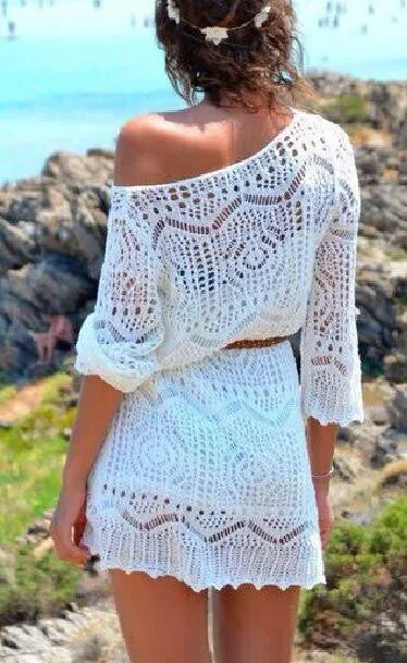 Crochet White Mini Dress