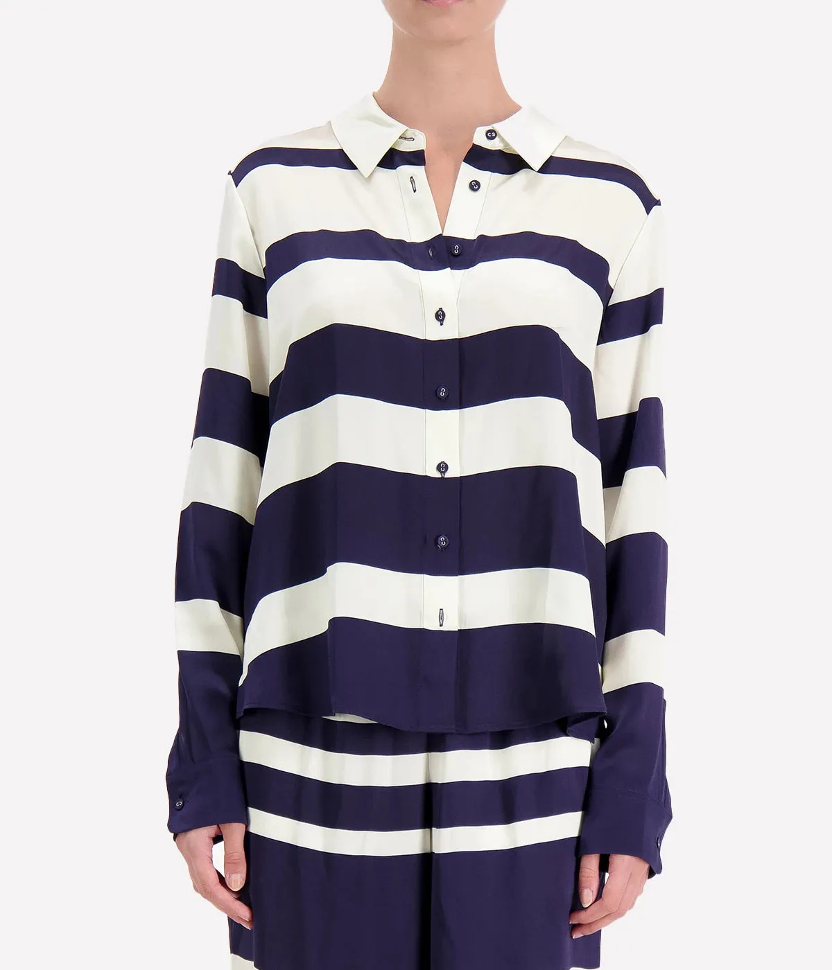 Crosby Blouse in Shadow Stripe