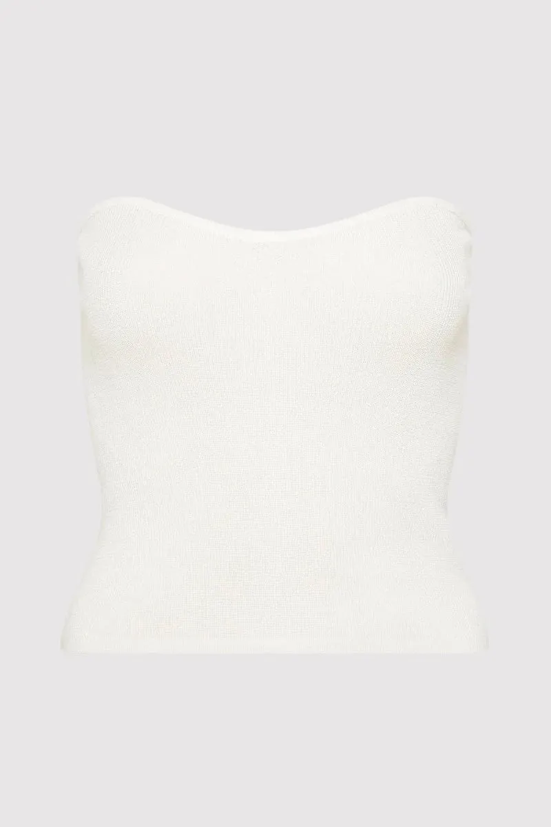 CURVE KNIT TOP-WHITE