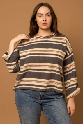 Curvy Brushed Stripe Top