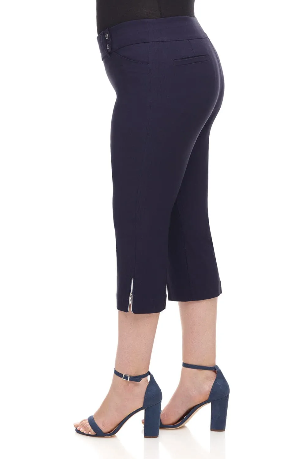 Curvy Chic Capris with Zipper Detail at the Hem